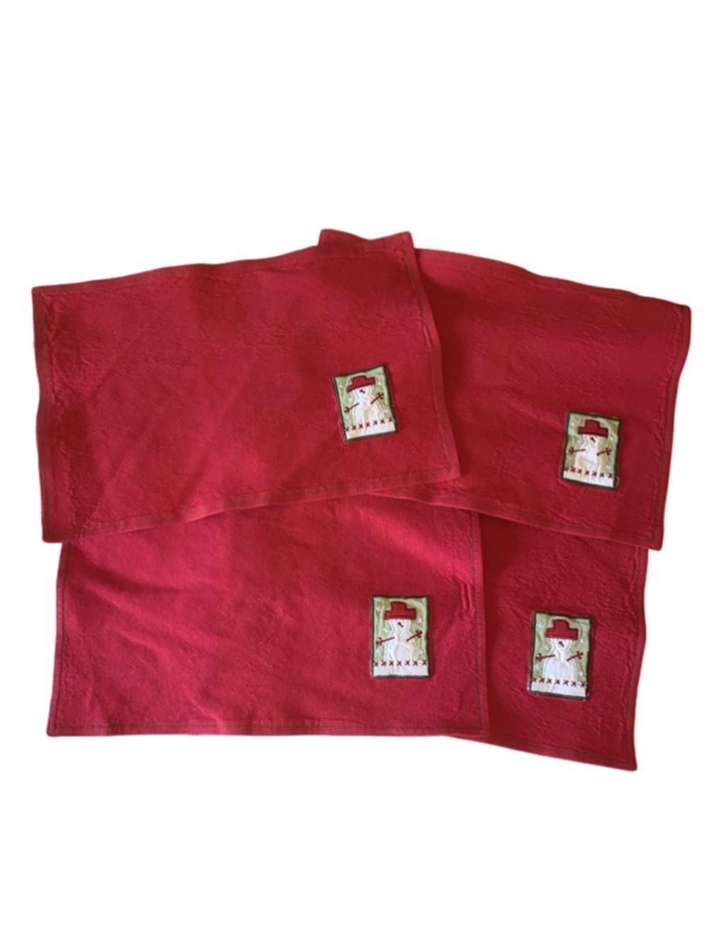 Unbranded Red Snowman Christmas Table Linens One Size